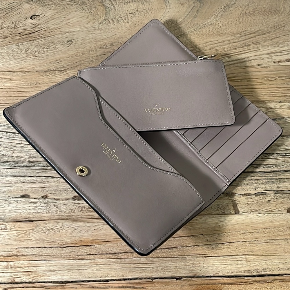 Valentino Rockstud Wallet with Removable Coin Pouch